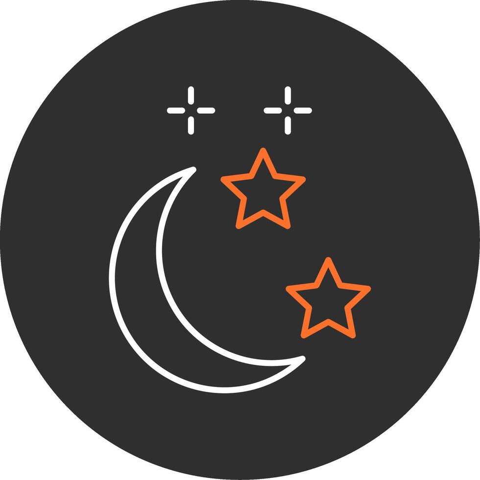 Moon and Star Blue Filled Icon vector