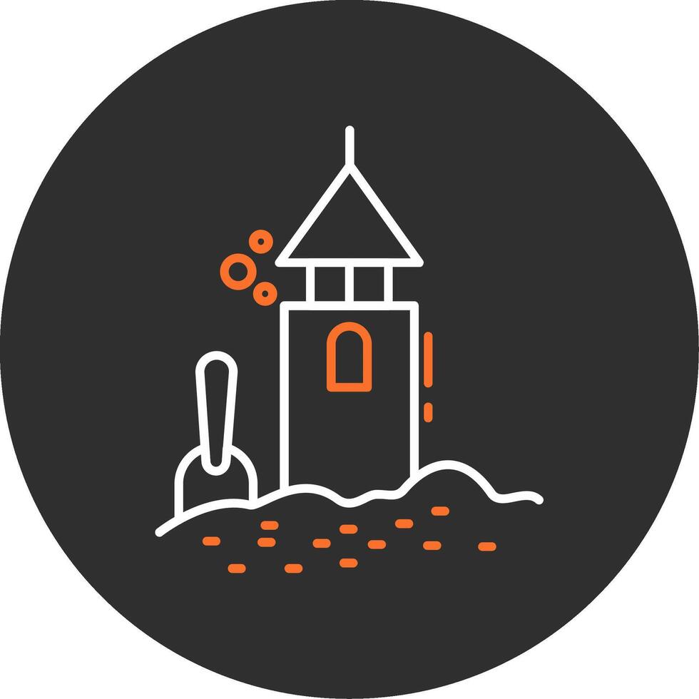Sand Castle Blue Filled Icon vector