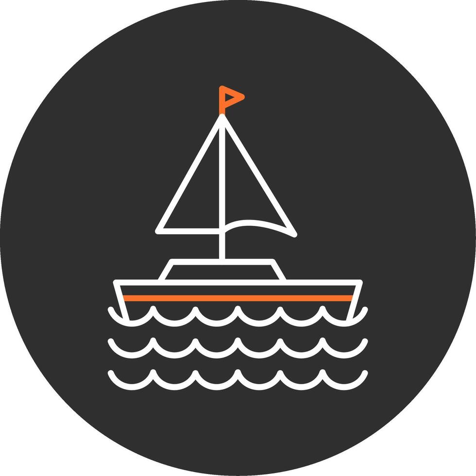 Sail Boat Blue Filled Icon vector