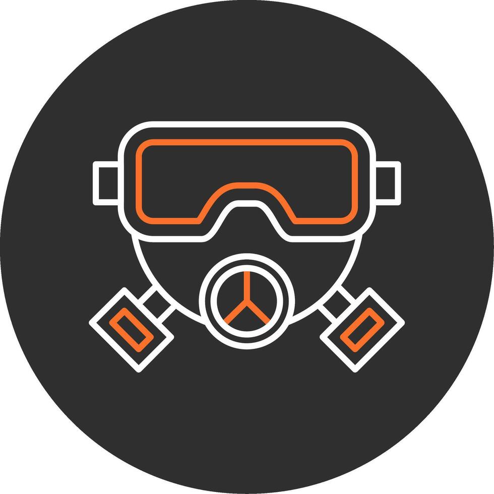 Gas Mask Blue Filled Icon vector