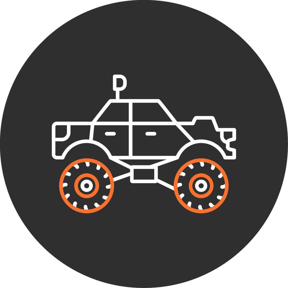 Monster Truck Blue Filled Icon vector