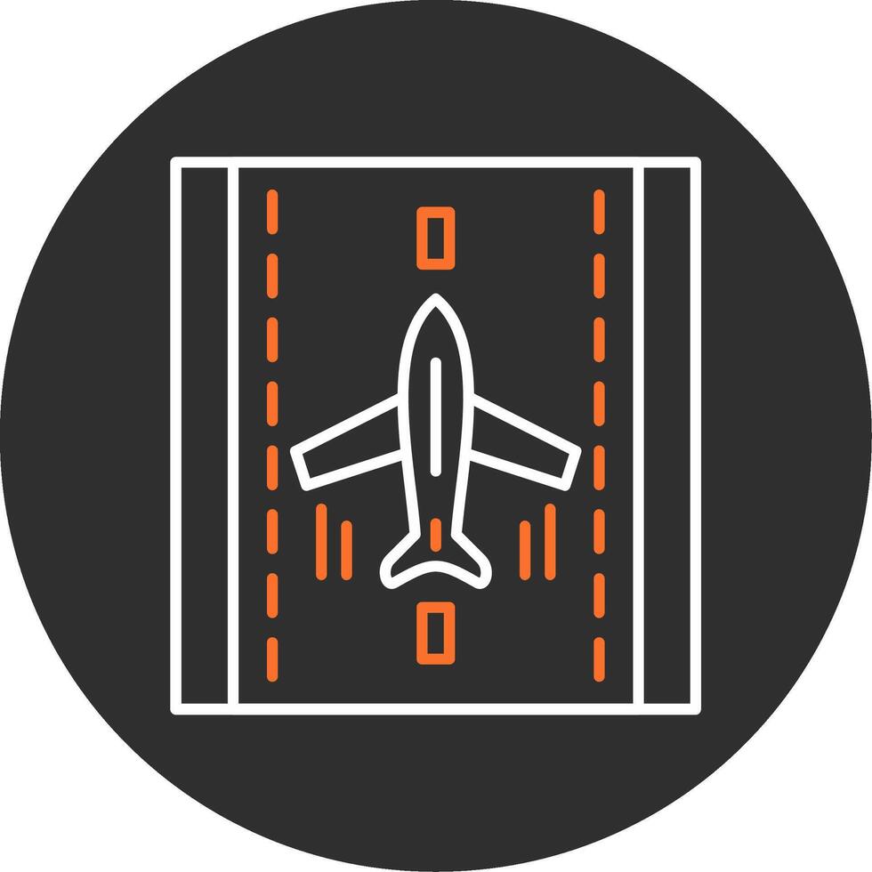 Landing Airplane Blue Filled Icon vector