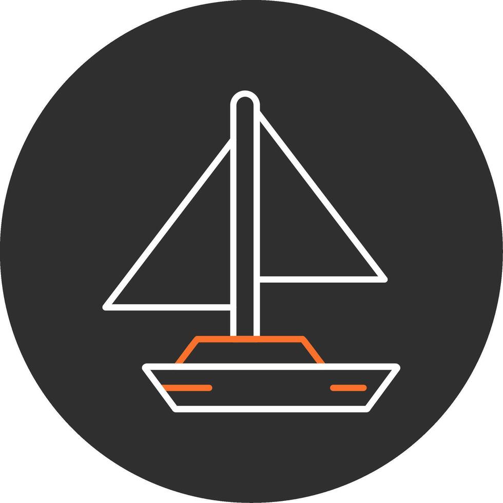 Small Yacht Blue Filled Icon vector