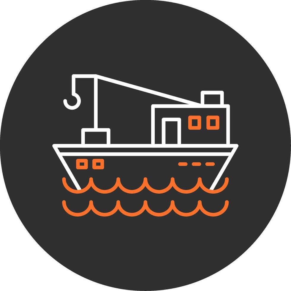 pescar barco azul lleno icono vector