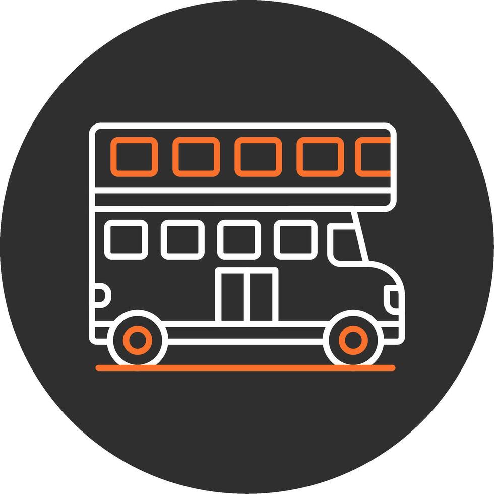 doble autobús azul lleno icono vector