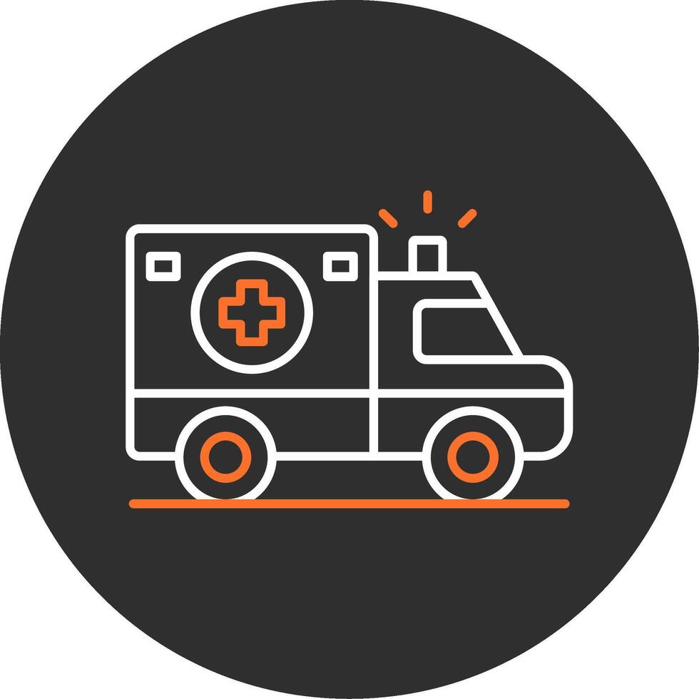 ambulancia azul lleno icono vector