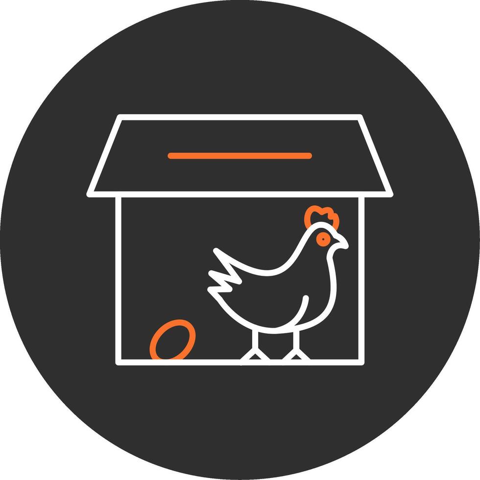 Chicken Coop Blue Filled Icon vector