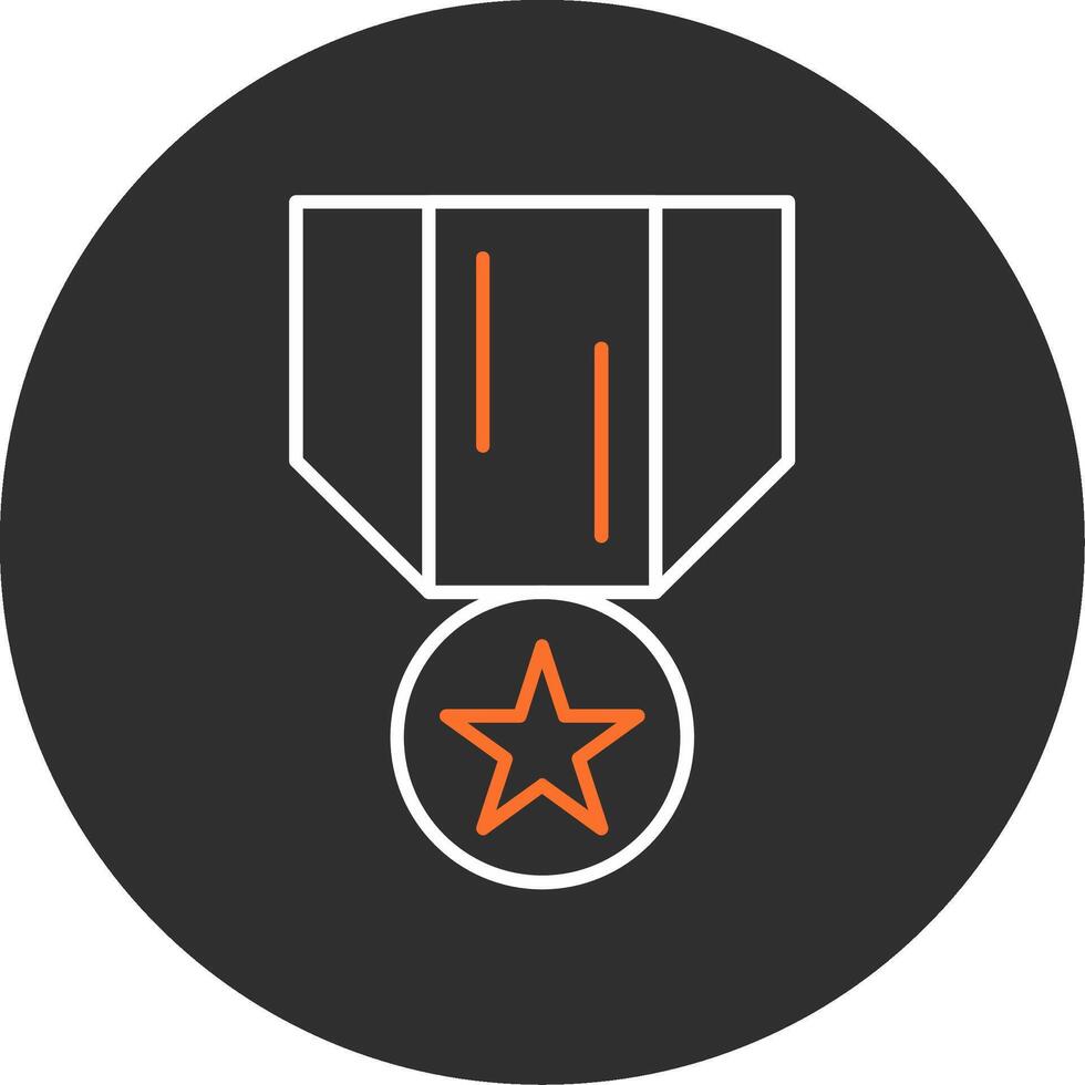 medalla de honor azul lleno icono vector