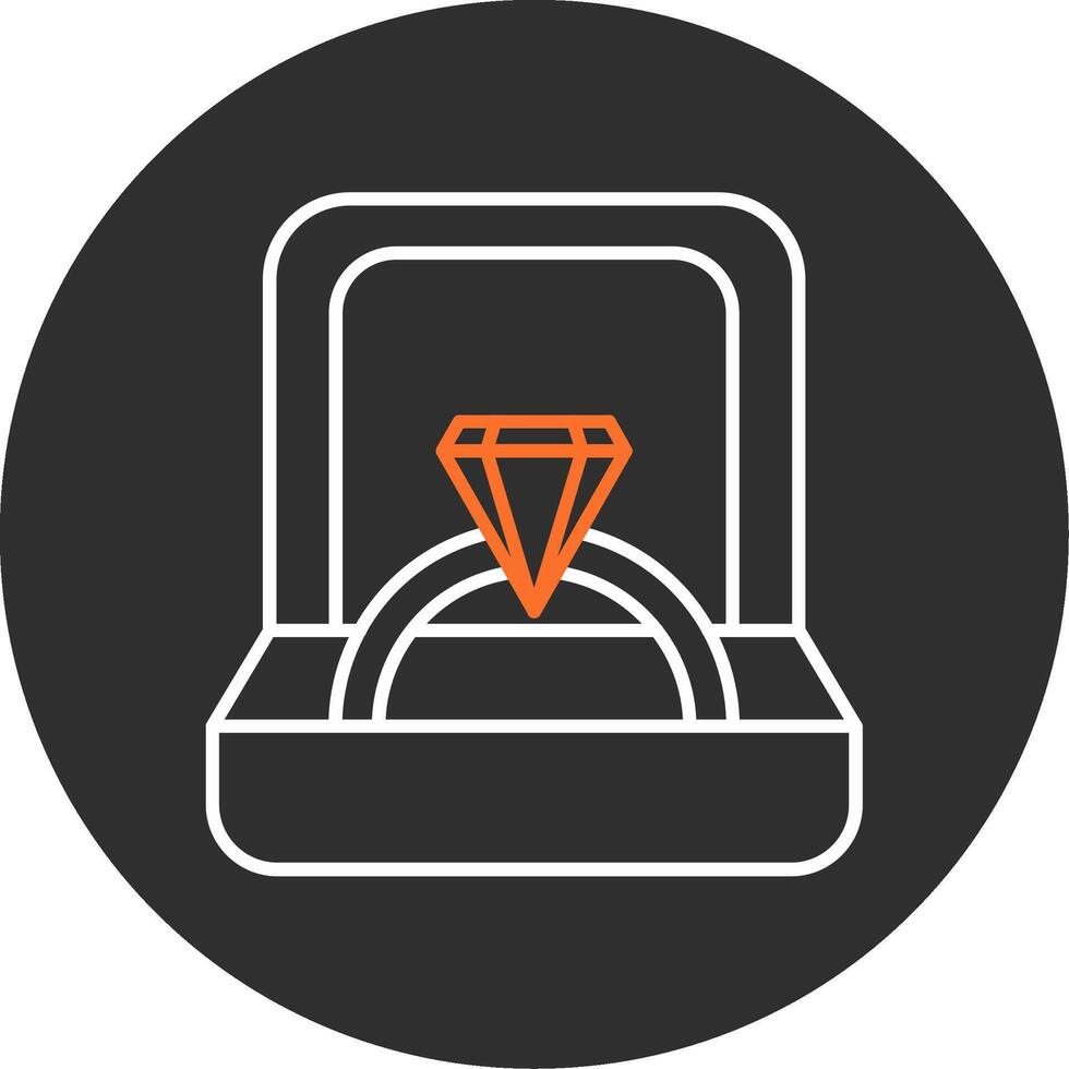 anillo caja azul lleno icono vector