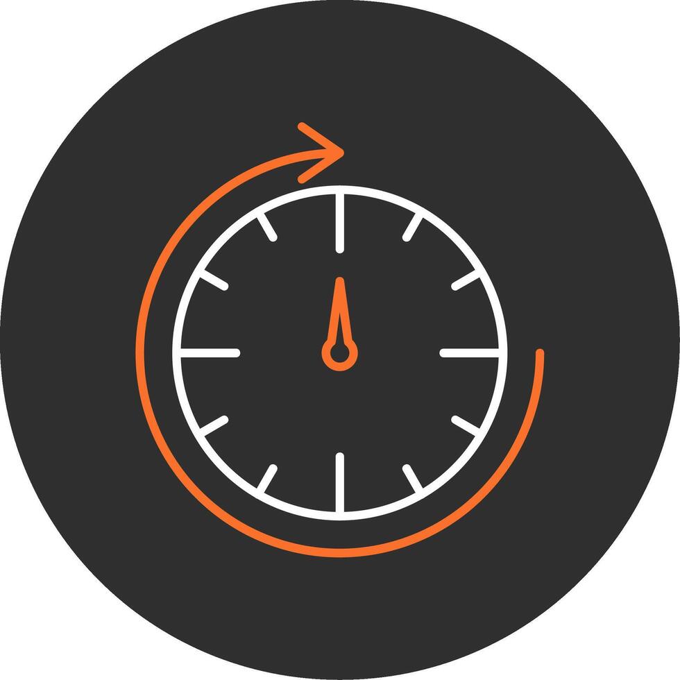 Round Clock Blue Filled Icon vector