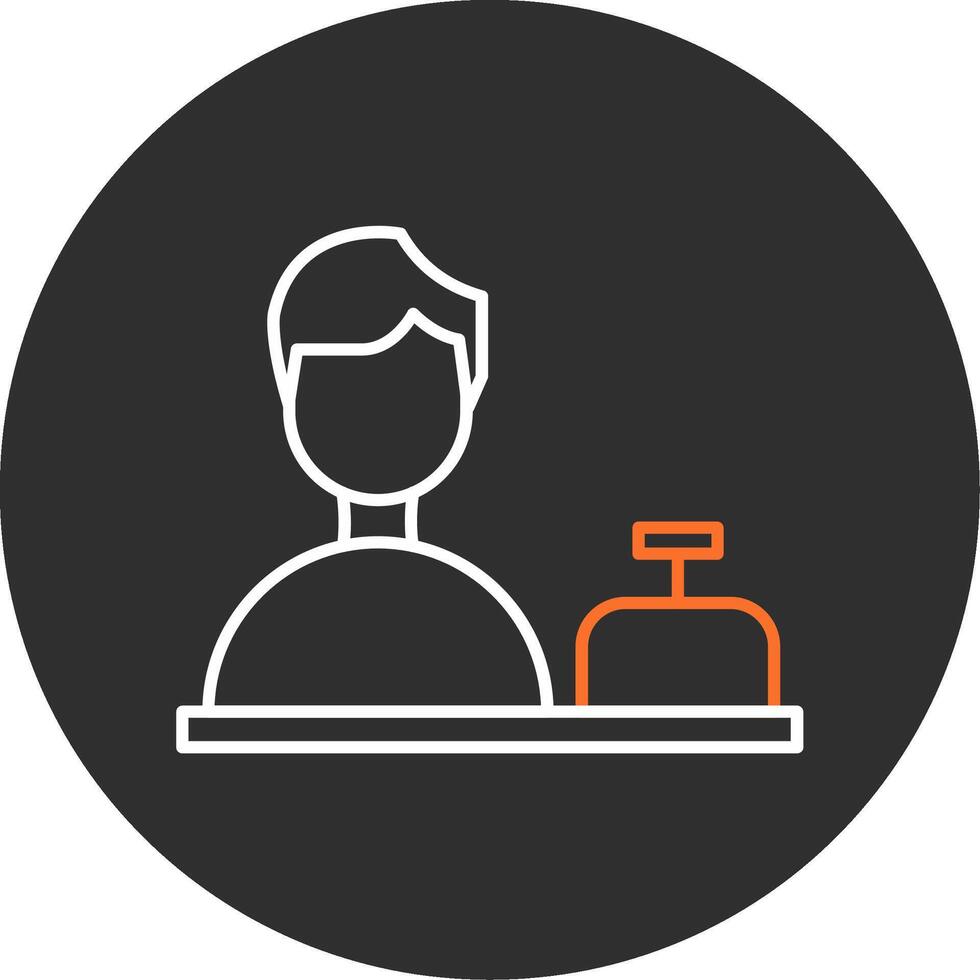 Shop Assistant Blue Filled Icon vector