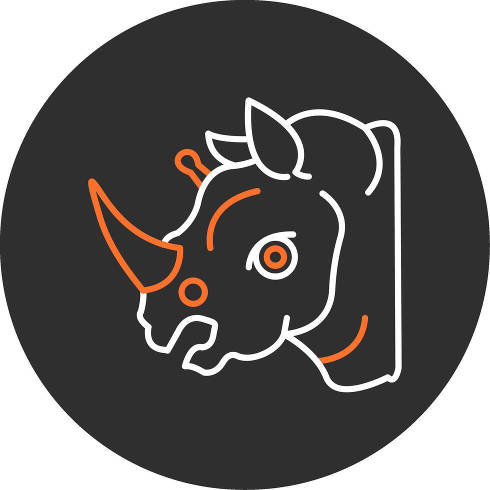 Rhinoceros Blue Filled Icon vector