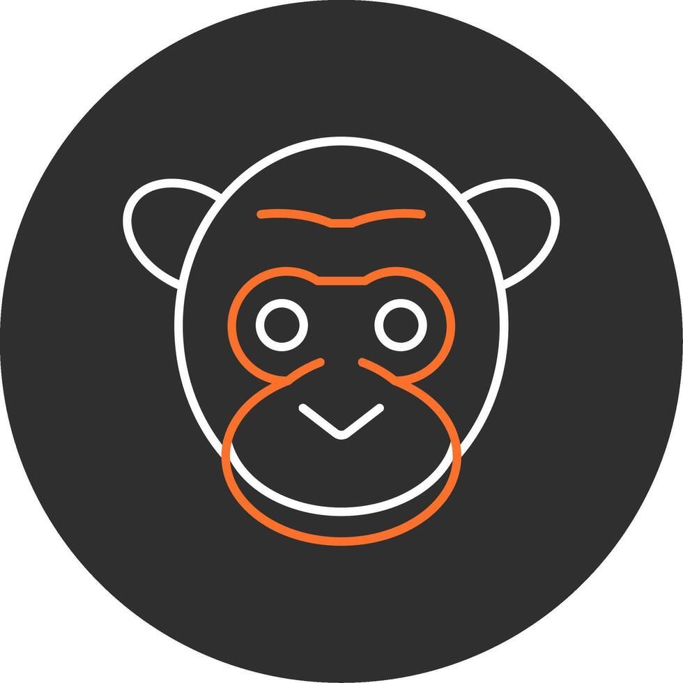 Gorilla Blue Filled Icon vector