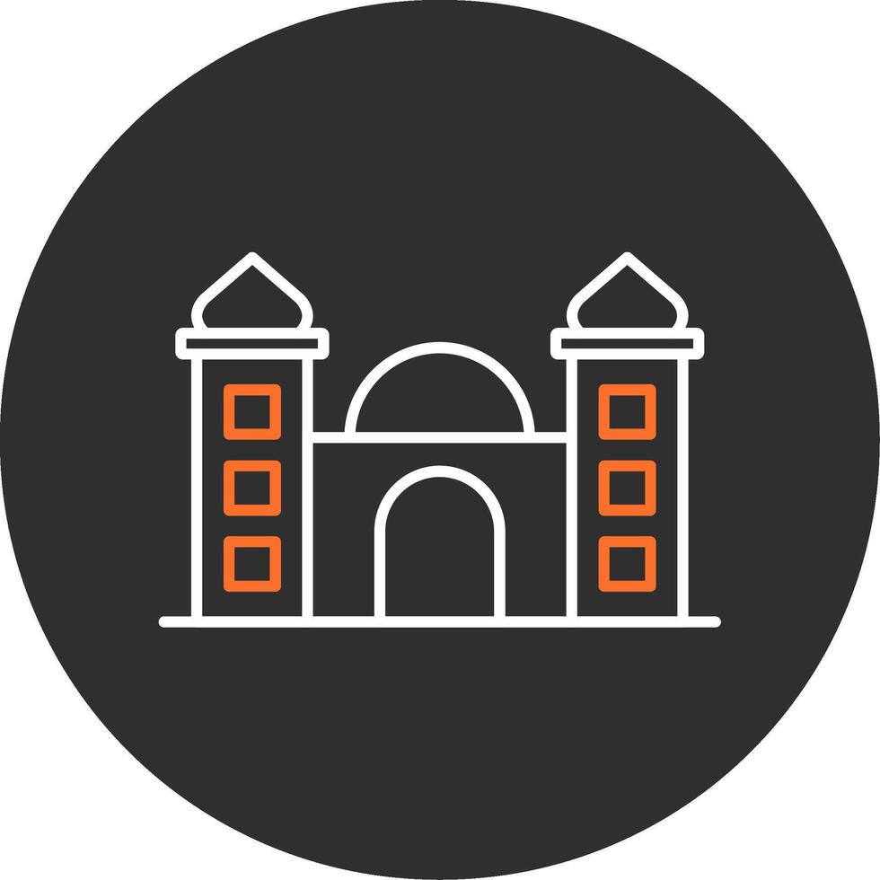 mezquita azul lleno icono vector
