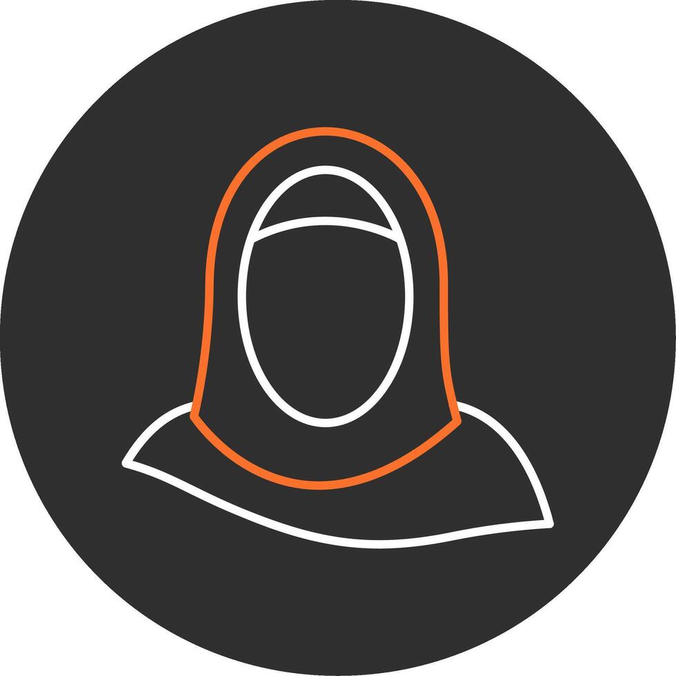 hijab azul lleno icono vector