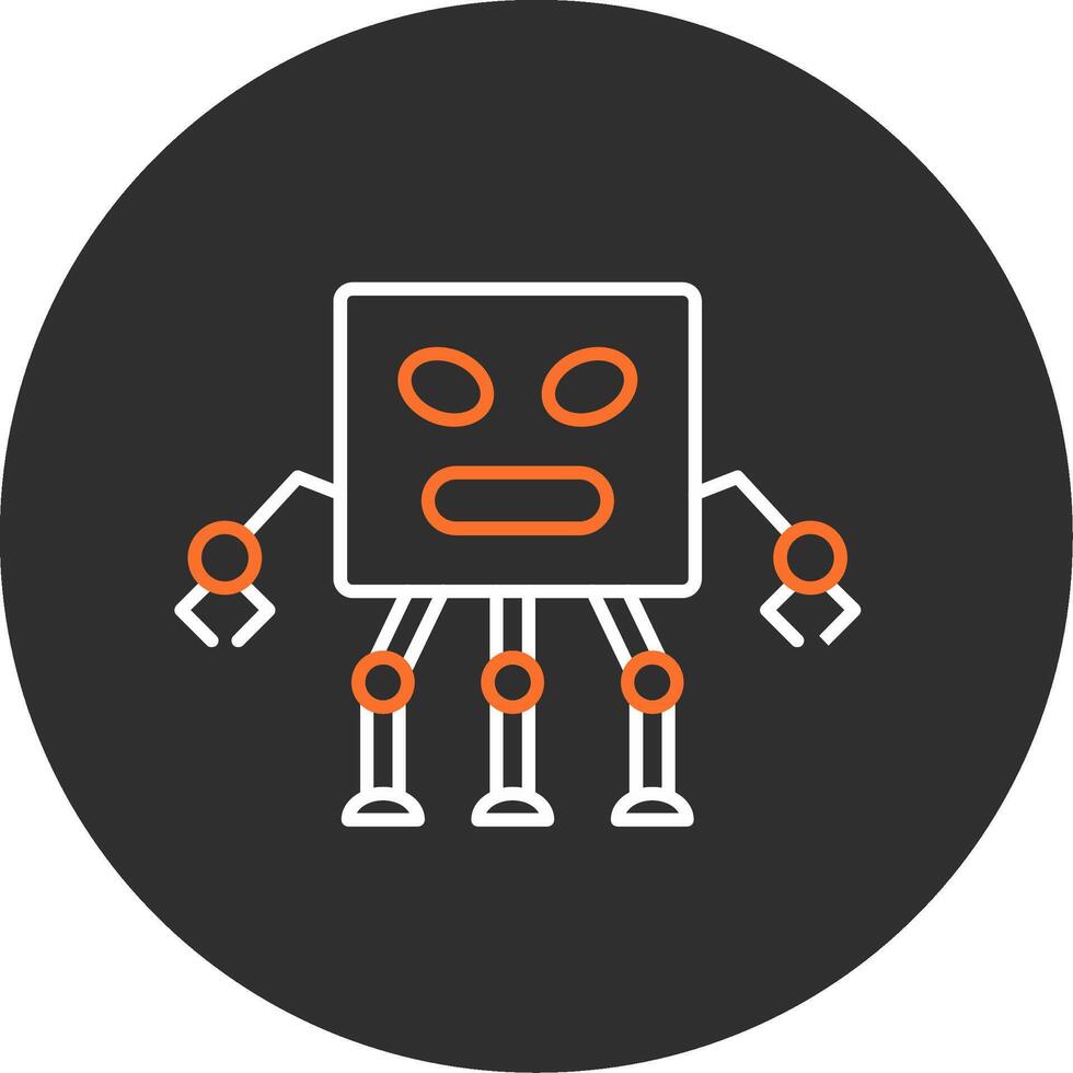Robot Blue Filled Icon vector