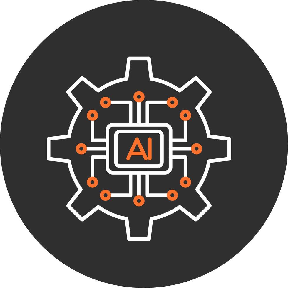 Artificial Intelligence Blue Filled Icon vector