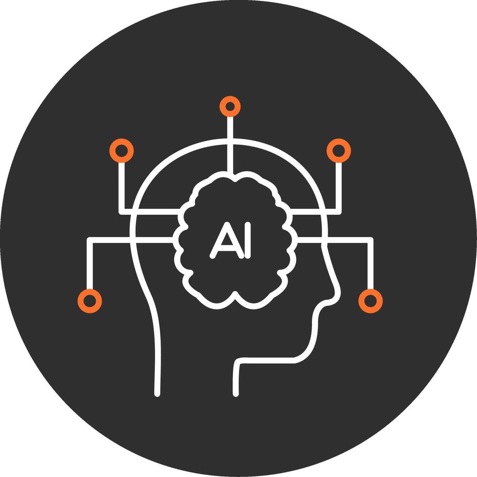 Artificial Intelligence Blue Filled Icon vector