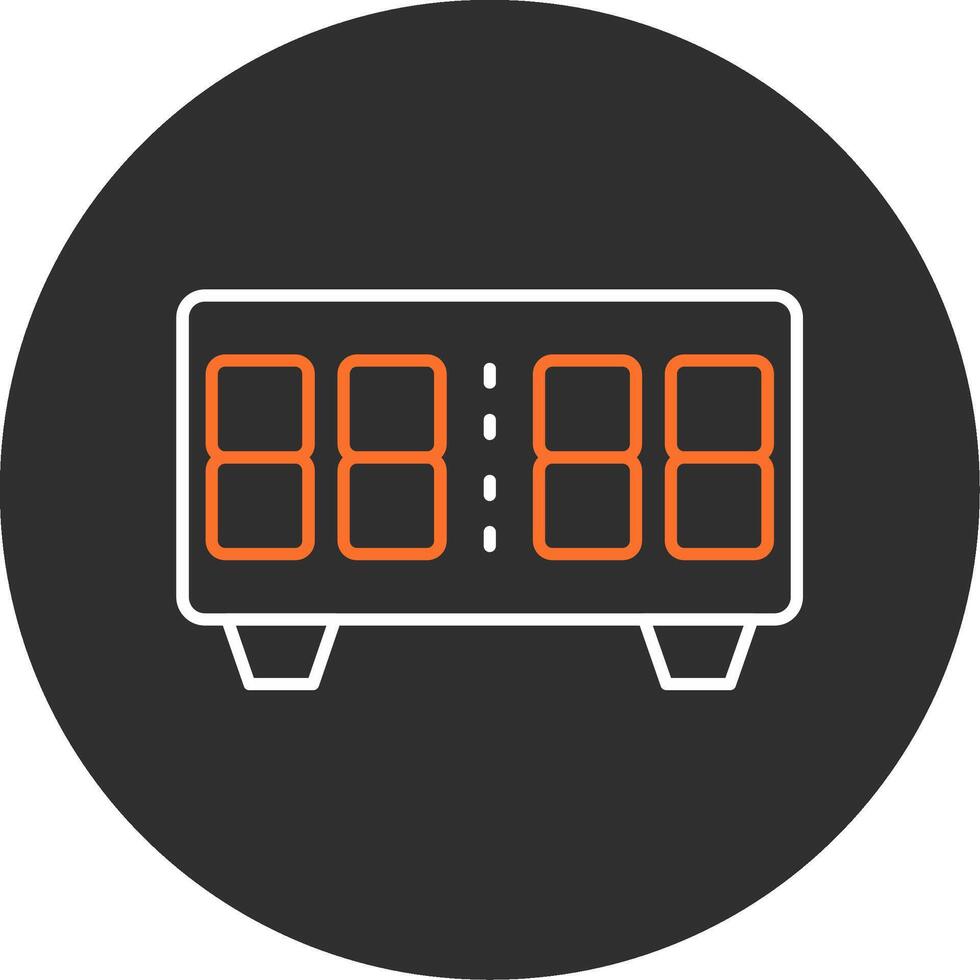 Digital Clock Blue Filled Icon vector