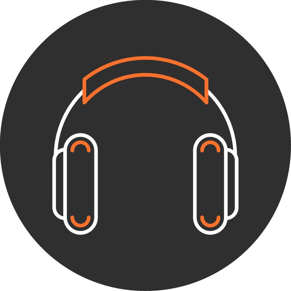 Headphones Blue Filled Icon vector