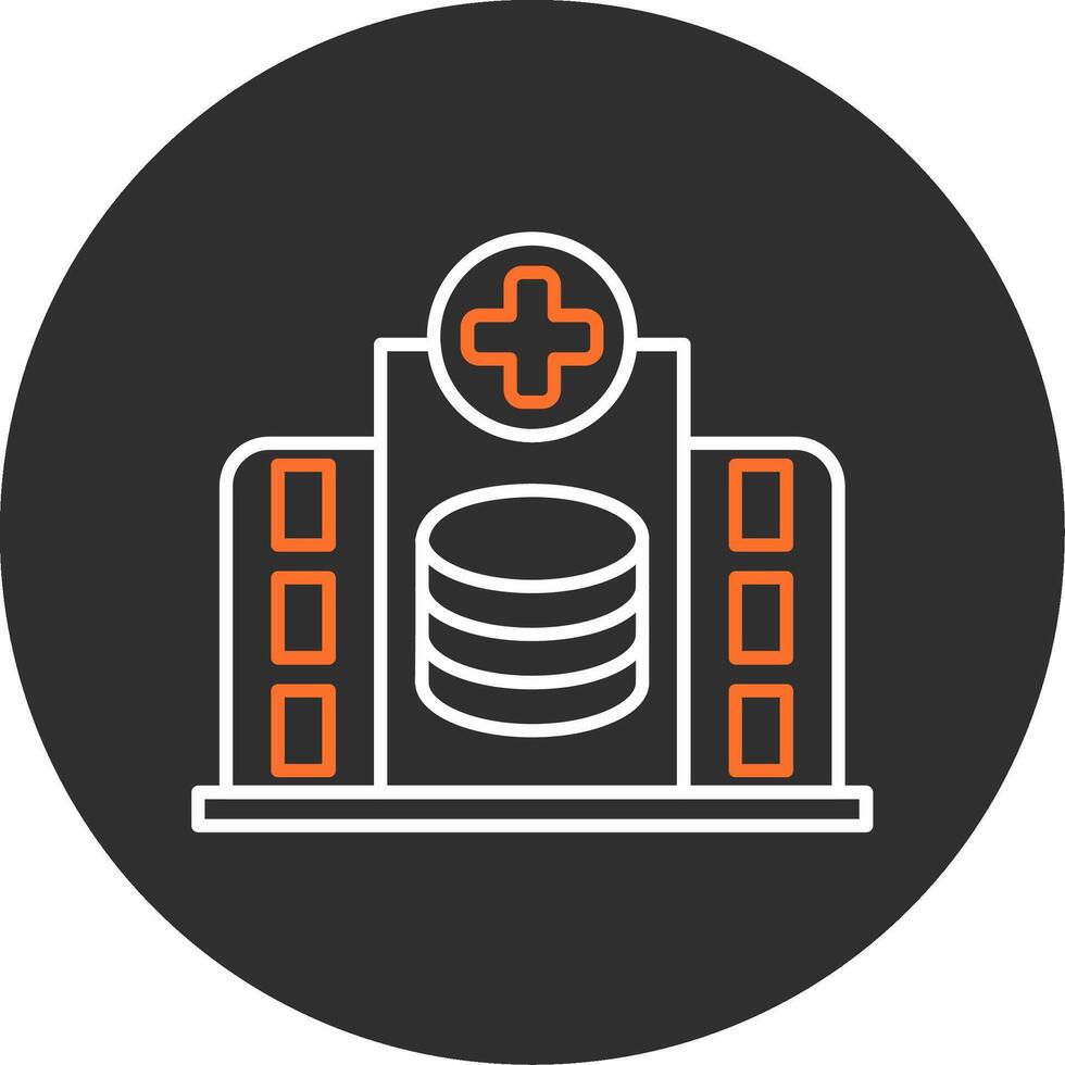 hospital base de datos azul lleno icono vector