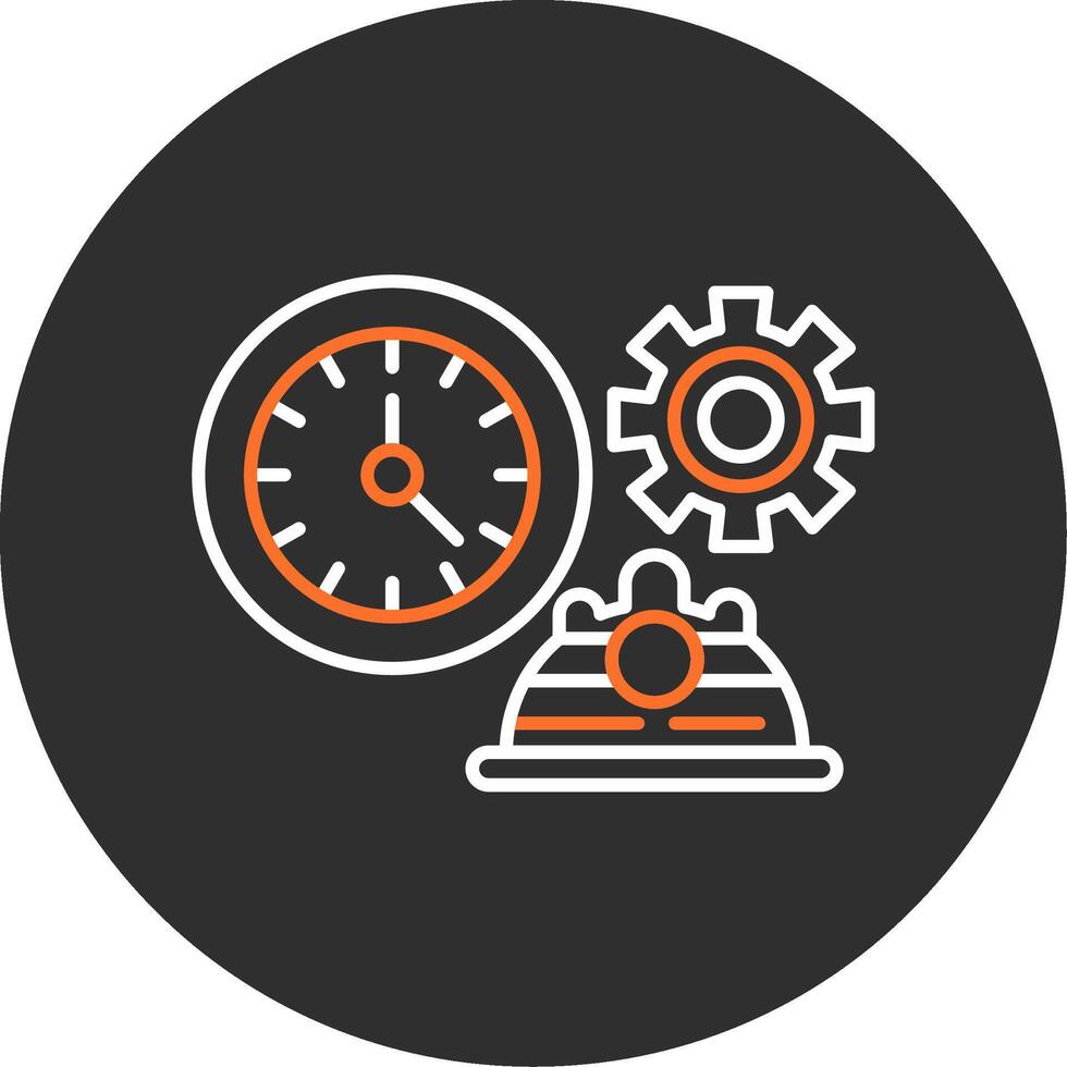 Working Hours Blue Filled Icon vector