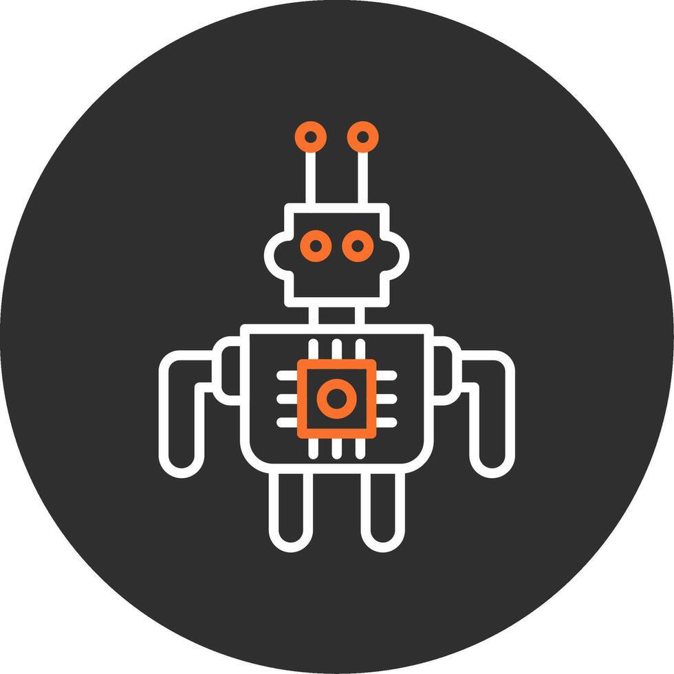 Robot Blue Filled Icon vector