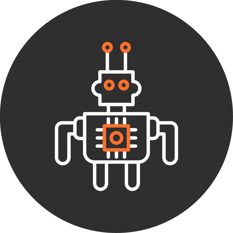 robot azul lleno icono vector