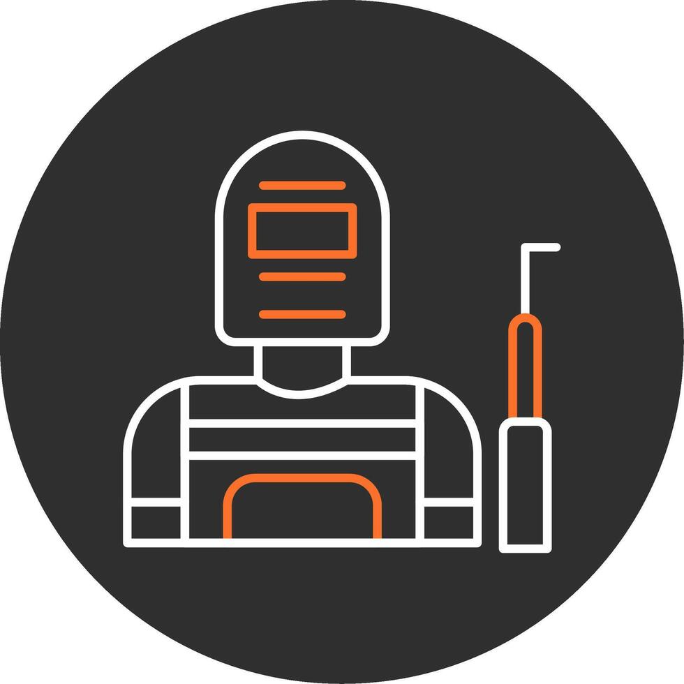 Welder Blue Filled Icon vector