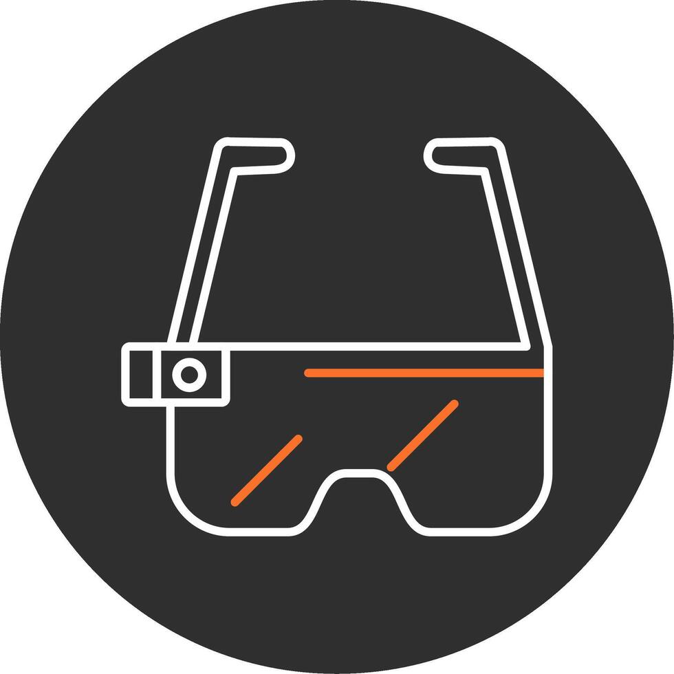 Ar Glasses Blue Filled Icon vector