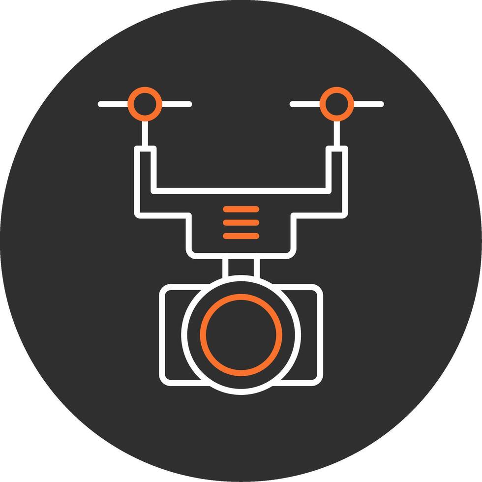 Camera Drone Blue Filled Icon vector