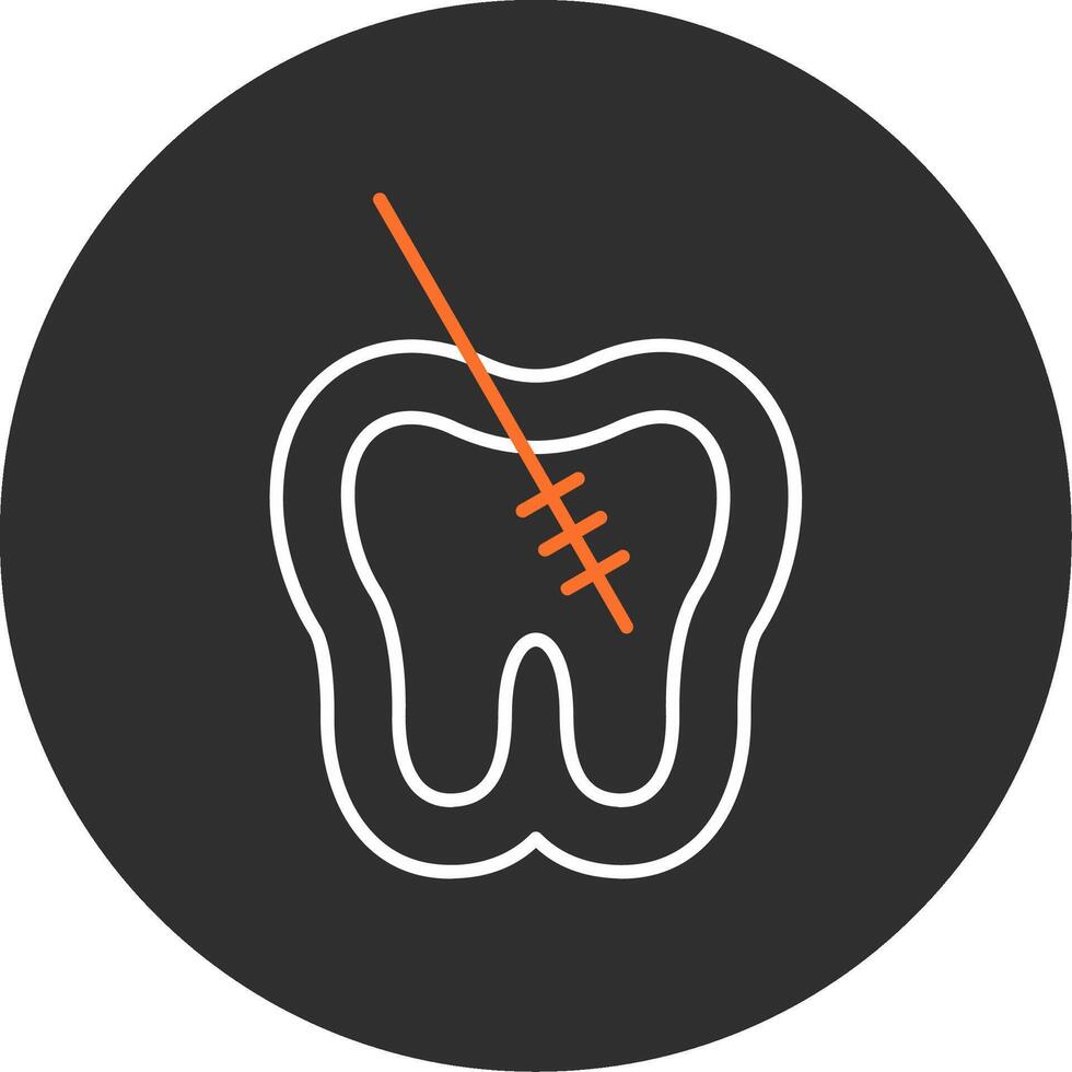 Root Canal Blue Filled Icon vector