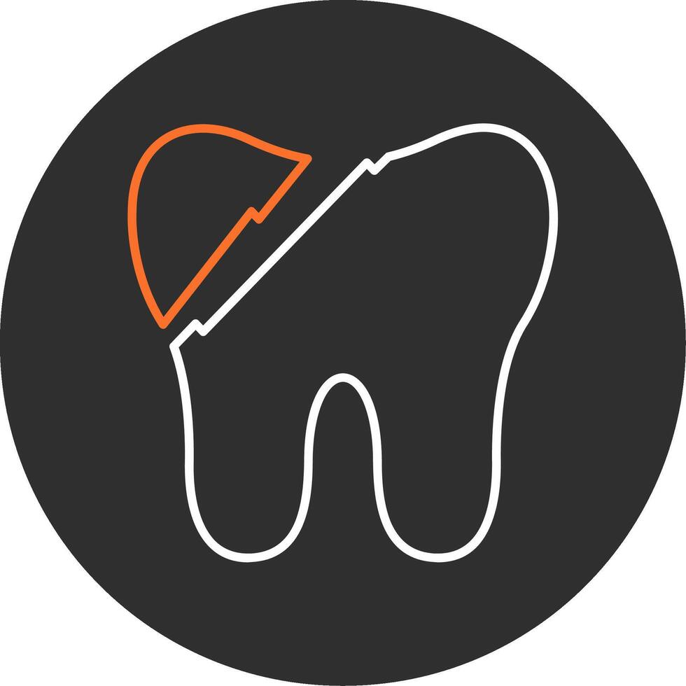 Broken Tooth Blue Filled Icon vector