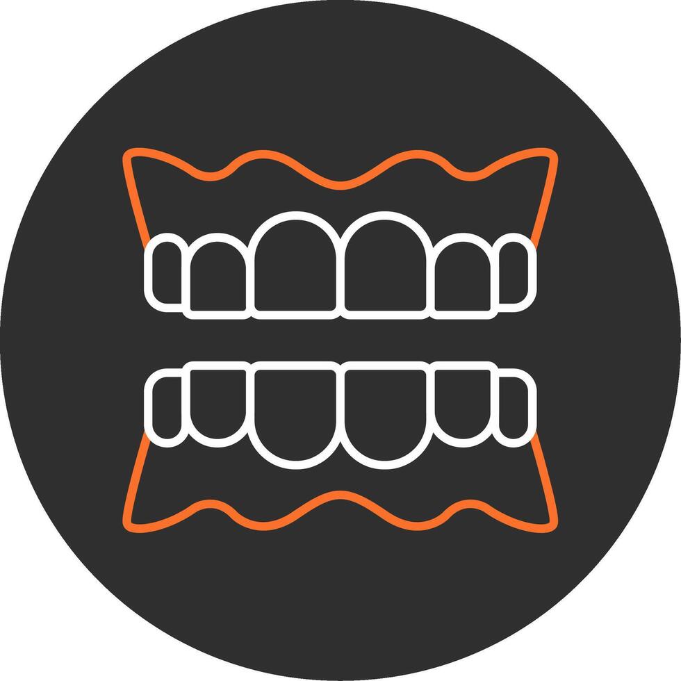 Denture Blue Filled Icon vector