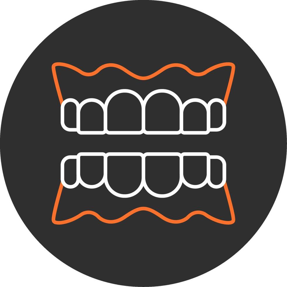 dentadura azul lleno icono vector