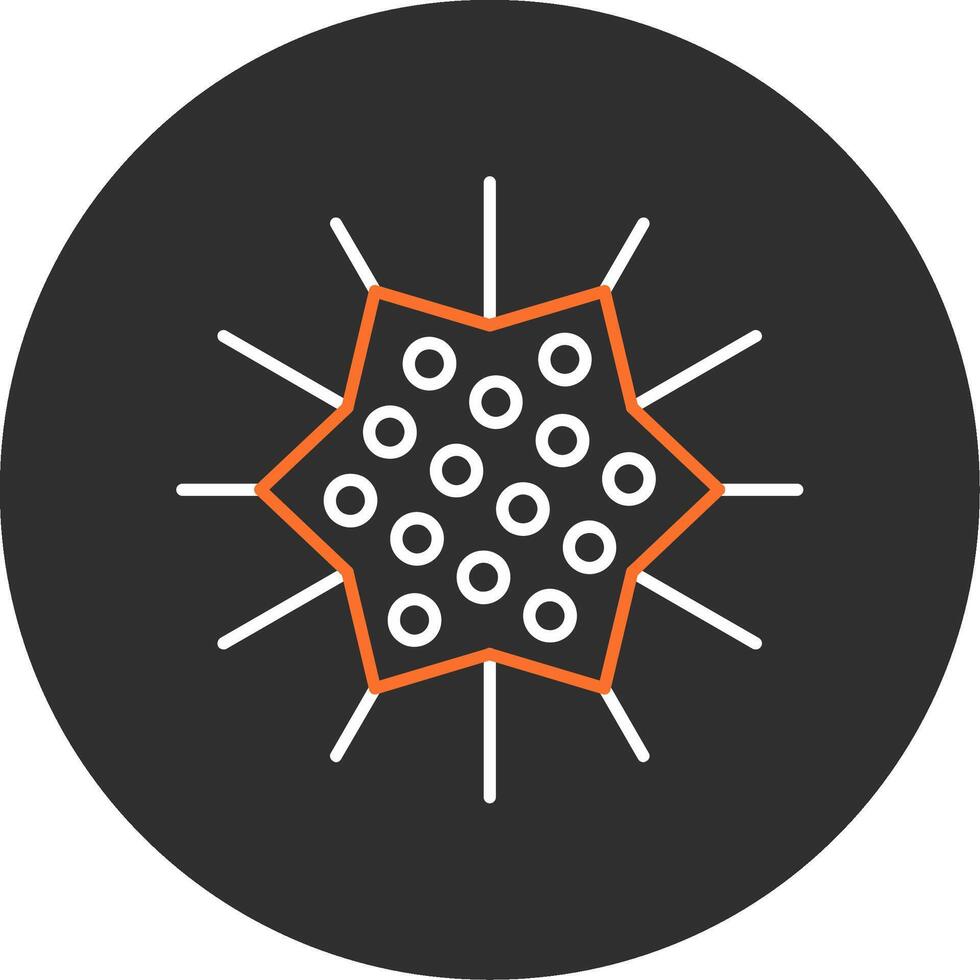 Sea Urchin Blue Filled Icon vector