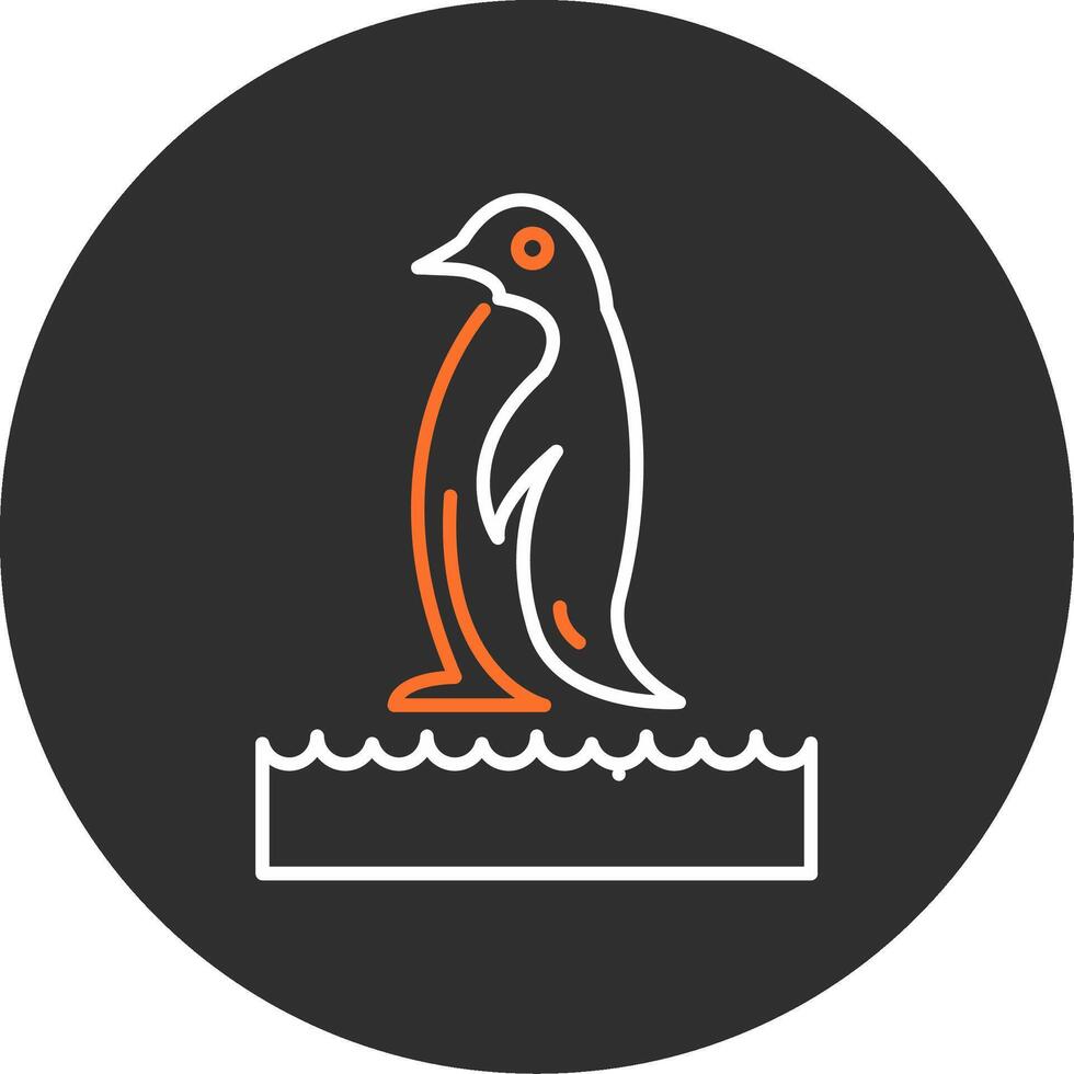 pingüino azul lleno icono vector