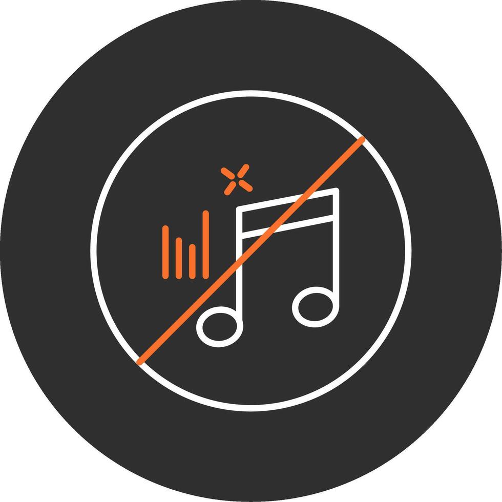 No Music Blue Filled Icon vector