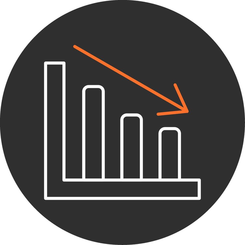 Line chart Blue Filled Icon vector