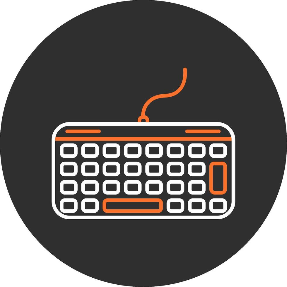 teclado azul lleno icono vector