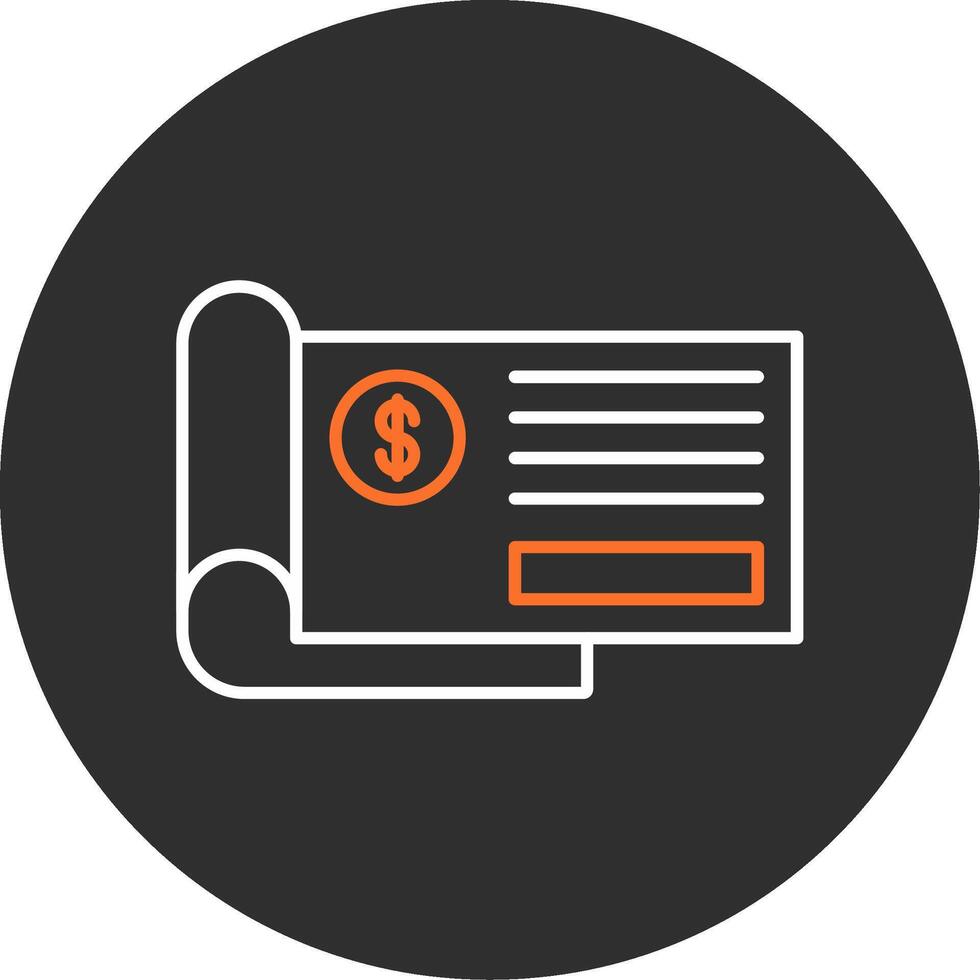 Bank Check Blue Filled Icon vector
