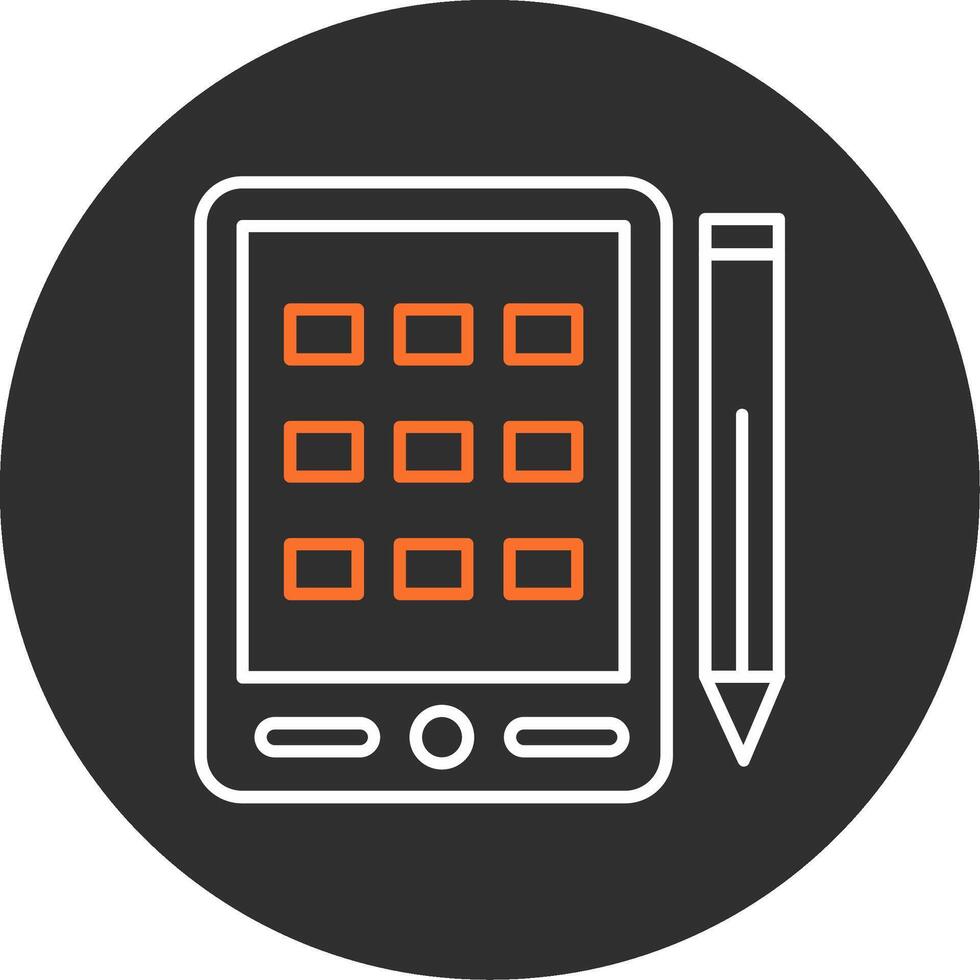 Drawing Tablet Blue Filled Icon vector