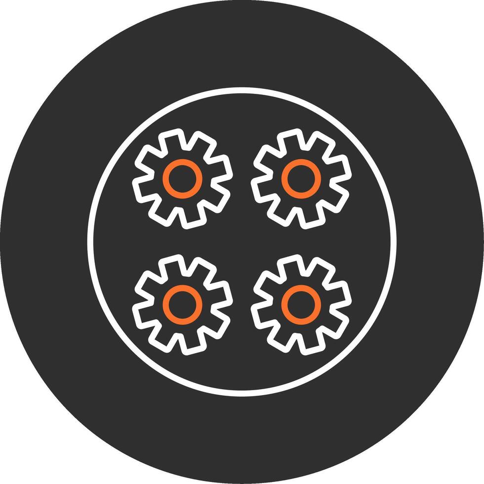 Gears Blue Filled Icon vector