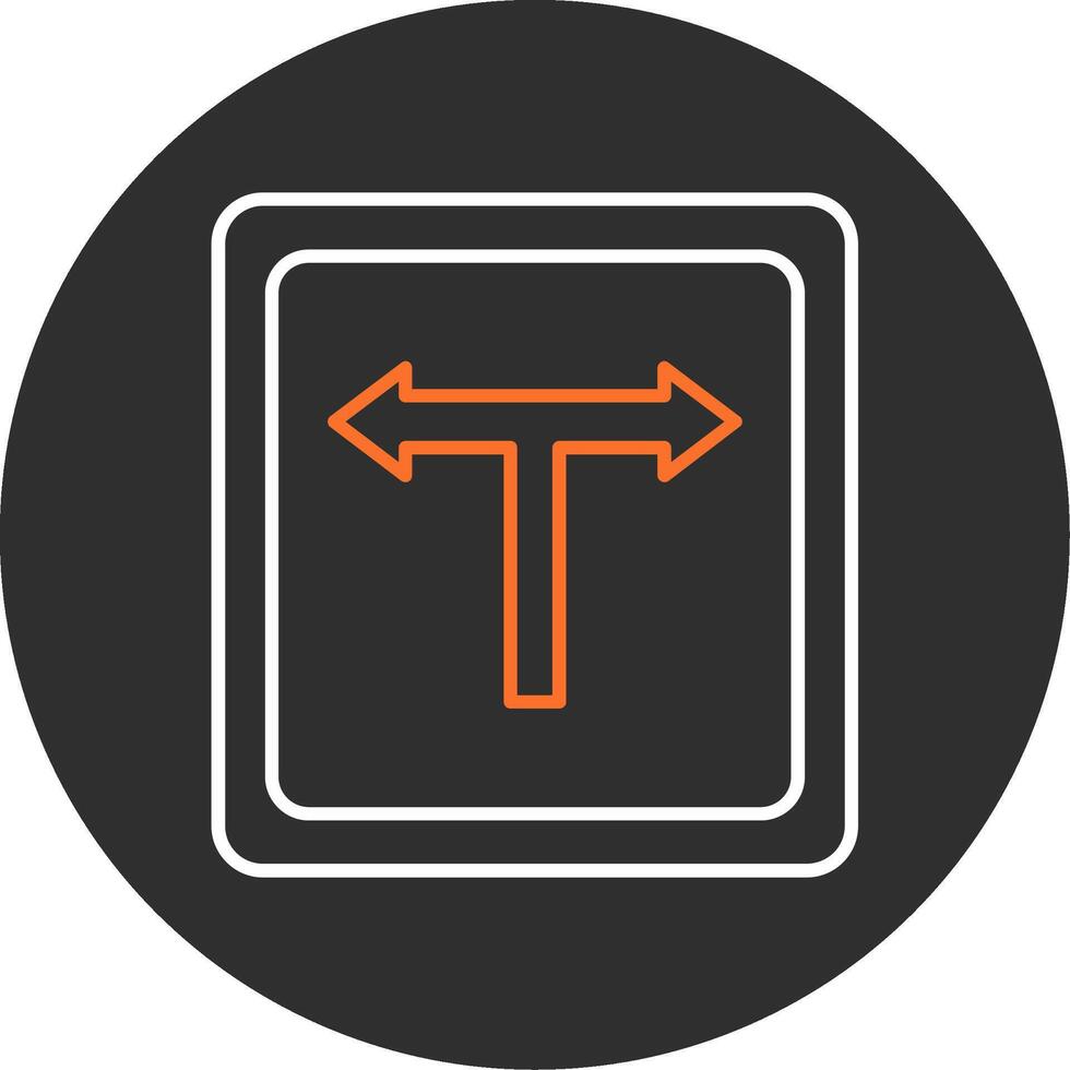 T Junction Blue Filled Icon vector