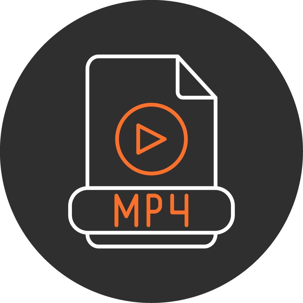 Mp4 Blue Filled Icon vector
