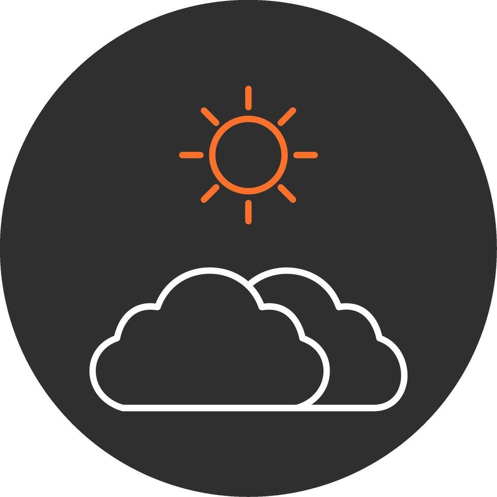 Clouds And Sun Blue Filled Icon vector