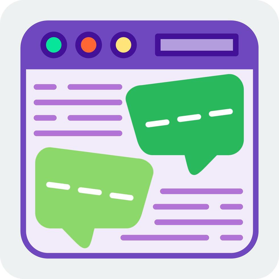 Browser Chat Vector Icon