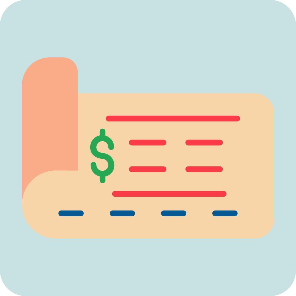 Bank Check Vector Icon