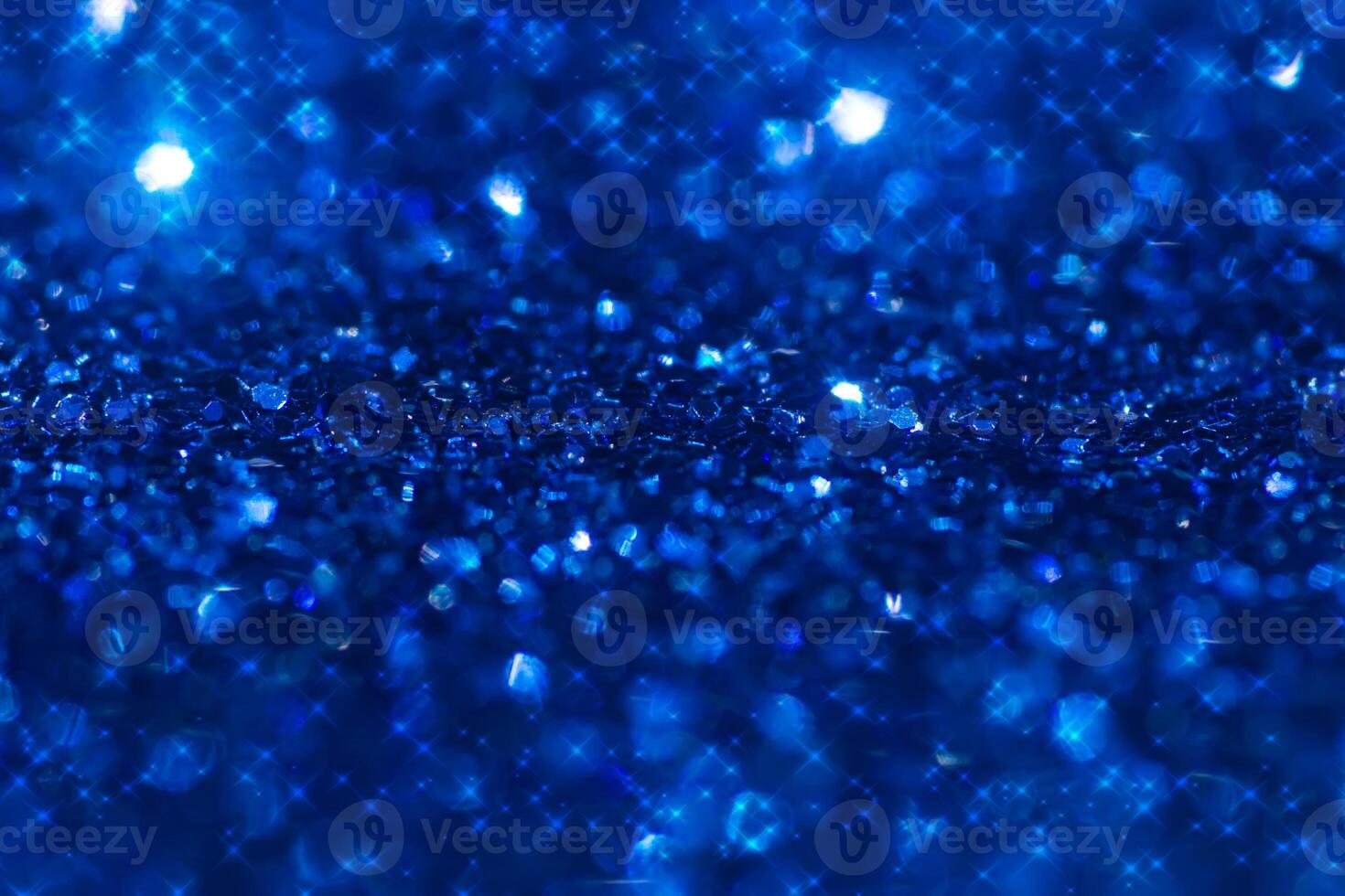 Blue Sparkling Glitter bokeh Background. photo