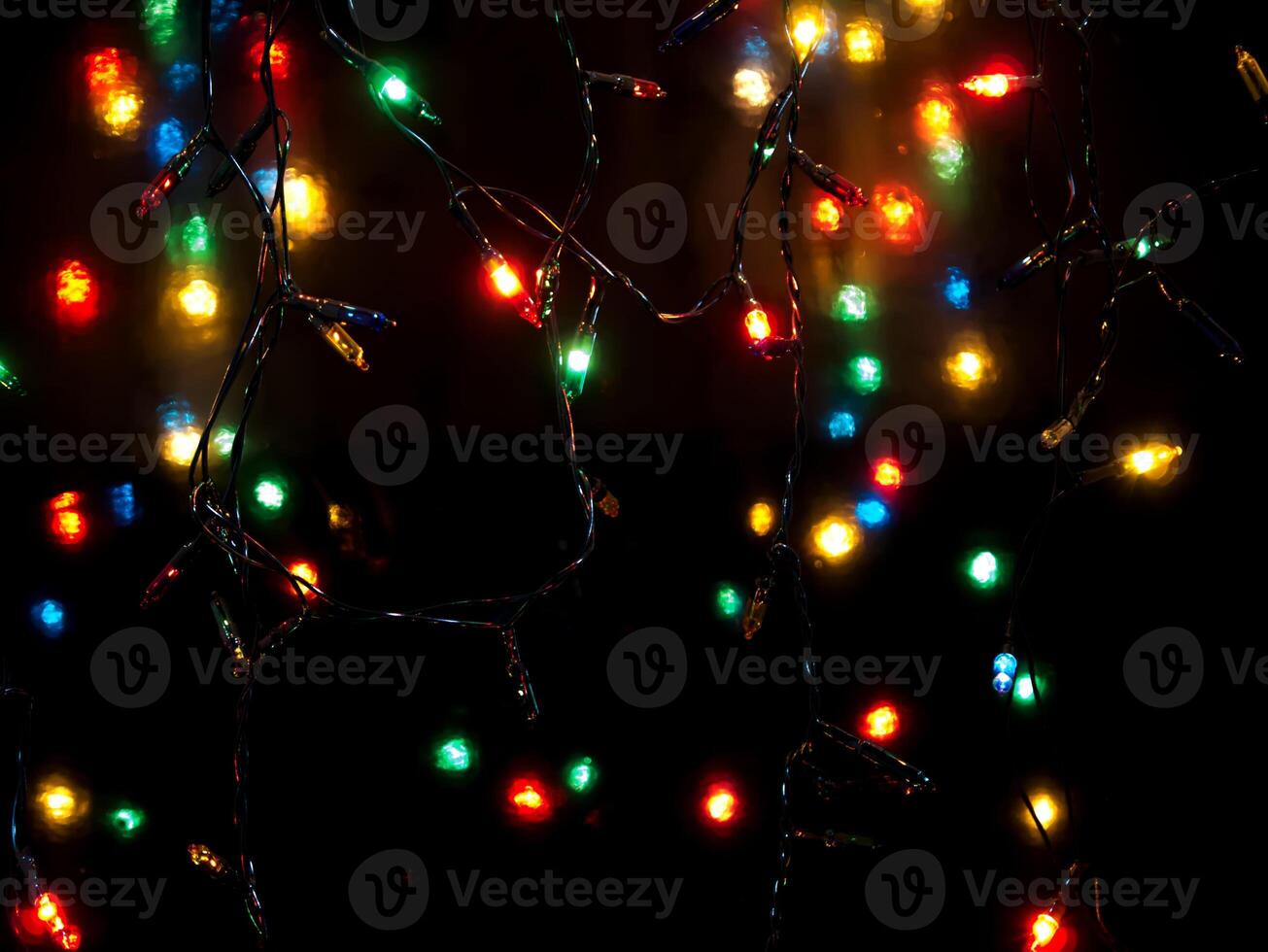 Light bokeh with a black background. photo
